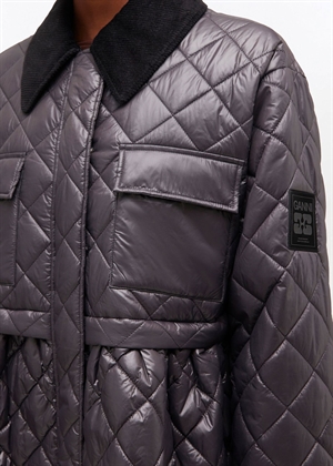 Shiny Quilt midi jakke W. Flare Phantom W0964 Ganni 